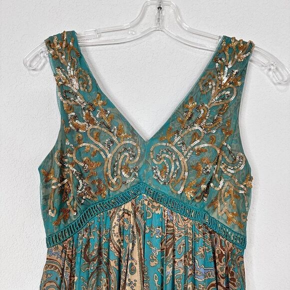 NWT Anthropologie Ranna Gill Beaded Maxi Dress 4 Whimsygoth Wedding Fairy Boho - Picture 9 of 14